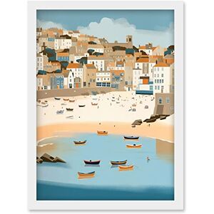 Artery8 Small Boats in St Ives Bay Coastal Cityscape Artwork Framed Wall Art Print A4 Artery8 Small Boats in St Ives Bay Coastal Cityscape Artwork Framed Wall Art Print A4