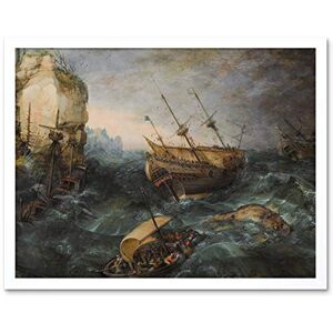 Artery8 Adam Willaerts Shipwreck Off Rocky Coast Painting Art Print Framed Poster Wall Decor 12x16 inch Artery8 Adam Willaerts Shipwreck Off Rocky Coast Painting Art Print Framed Poster Wall Decor 12x16 inch