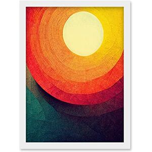Wee Blue Coo Abstract Sunrise Sunset Sunshine Retro Style Yellow Orange Cream Teal Artwork Framed Wall Art Print A4 Wee Blue Coo Abstract Sunrise Sunset Sunshine Retro Style Yellow Orange Cream Teal Artwork Framed Wall Art Print A4