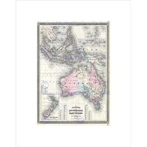 Wee Blue Coo 1870 Johnson Map Australia East Indies Southeast Asia Wall Art Print Wee Blue Coo 1870 Johnson Map Australia East Indies Southeast Asia Wall Art Print
