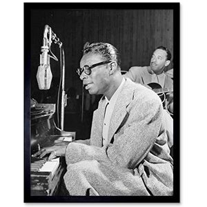 Wee Blue Coo Vintage Graph Music Legend Nat King Cole Piano Art Print Framed Poster Wall Decor 12X16 Inch Wee Blue Coo Vintage Graph Music Legend Nat King Cole Piano Art Print Framed Poster Wall Decor 12X16 Inch