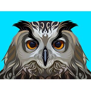 Fine Art Prints Owl Illustration On Blue Unframed Art Print Poster Wall Decor 12x16 inch Fine Art Prints Owl Illustration On Blue Unframed Art Print Poster Wall Decor 12x16 inch