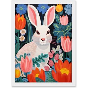 Artery8 Bunny Rabbit in Colourful Bold Vibrant Flowers Kids Bedroom Floral Artwork Garden Spring Blooms Artwork Framed A3 Wall Art Print Artery8 Bunny Rabbit in Colourful Bold Vibrant Flowers Kids Bedroom Floral Artwork Garden Spring Blooms Artwork Framed A3 Wall Art Print