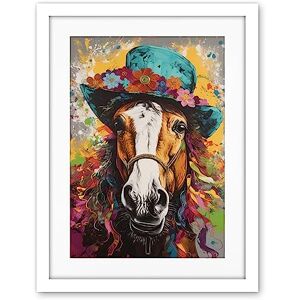 Artery8 Horse Wearing a Flower Summer Hat Multicoloured Artwork Framed Wall Art Print 18X24 Inch Artery8 Horse Wearing a Flower Summer Hat Multicoloured Artwork Framed Wall Art Print 18X24 Inch