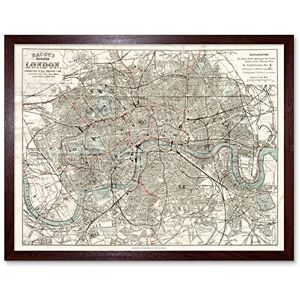 Artery8 Map Bacon 1883 London City England Plan Chart Art Print Framed Poster Wall Decor 12x16 inch Artery8 Map Bacon 1883 London City England Plan Chart Art Print Framed Poster Wall Decor 12x16 inch