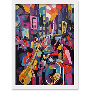 Artery8 New Orleans Jazz Festival Street Musicians Playing Music City at Sunset Abstract Modern Painting Artwork Framed Wall Art Print A4 Artery8 New Orleans Jazz Festival Street Musicians Playing Music City at Sunset Abstract Modern Painting Artwork Framed Wall Art Print A4