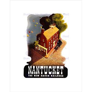 Wee Blue Coo Travel Nantucket Massachusetts Rail New Haven Wall Art Print Wee Blue Coo Travel Nantucket Massachusetts Rail New Haven Wall Art Print