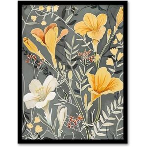 Artery8 Dark Freesia Flowers Painting Wildflowers Bloom Living Room Artwork Framed Wall Art Print A4 Artery8 Dark Freesia Flowers Painting Wildflowers Bloom Living Room Artwork Framed Wall Art Print A4