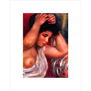 Wee Blue Coo RENOIR YOUNG WOMAN HAIRDRESSING BLACK FRAMED ART PRINT B12X1772 Wee Blue Coo RENOIR YOUNG WOMAN HAIRDRESSING BLACK FRAMED ART PRINT B12X1772