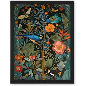 Artery8 Birds and Butterflies Modern Flower Art Nouveau Artwork Framed Wall Art Print 18X24 Inch Artery8 Birds and Butterflies Modern Flower Art Nouveau Artwork Framed Wall Art Print 18X24 Inch