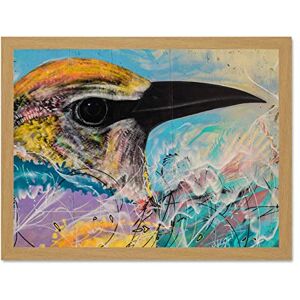 Fine Art Prints Bird Colorful Graffiti Painting Sketch Large Light Oak Framed Art Print Wall Poster 18x24 inch Fine Art Prints Bird Colorful Graffiti Painting Sketch Large Light Oak Framed Art Print Wall Poster 18x24 inch