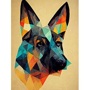 Doppelganger33 LTD German Shepherd Alsatian Dog Colourful Geometric Large Wall Art Poster Print Thick Paper 18X24 Inch Doppelganger33 LTD German Shepherd Alsatian Dog Colourful Geometric Large Wall Art Poster Print Thick Paper 18X24 Inch