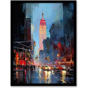 Artery8 Empire State NYC New York Cityscape at Sunset Artwork Framed Wall Art Print 18X24 Inch Artery8 Empire State NYC New York Cityscape at Sunset Artwork Framed Wall Art Print 18X24 Inch
