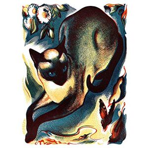 Wee Blue Coo Paintings Animal Cat Butterfly Siamese Wall Art Print Wee Blue Coo Paintings Animal Cat Butterfly Siamese Wall Art Print