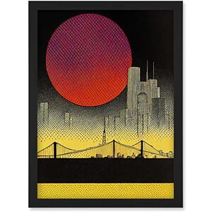 Wee Blue Coo Pop Art Red Sunset Sun Over Manhattan Bridge Skyline Black Yellow Grey Artwork Framed Wall Art Print A4 Wee Blue Coo Pop Art Red Sunset Sun Over Manhattan Bridge Skyline Black Yellow Grey Artwork Framed Wall Art Print A4