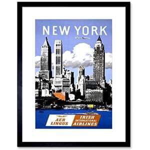 Wee Blue Coo Travel Aer Lingus New York Manhattan Ireland Airline Ad Framed Wall Art Print Wee Blue Coo Travel Aer Lingus New York Manhattan Ireland Airline Ad Framed Wall Art Print