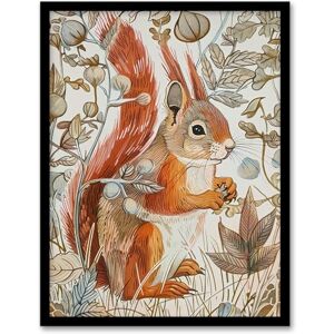 Artery8 Red Squirrel Woodland Forest Floor Bright Living Room Artwork Framed Wall Art Print A4 Artery8 Red Squirrel Woodland Forest Floor Bright Living Room Artwork Framed Wall Art Print A4