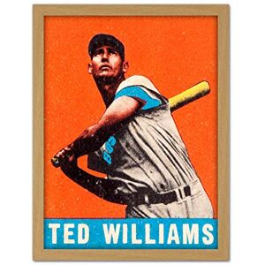 Artery8 Leaf Ted Williams Baseball Card Portrait Artwork Framed Wall Art Print 18X24 Inch Artery8 Leaf Ted Williams Baseball Card Portrait Artwork Framed Wall Art Print 18X24 Inch