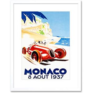 Wee Blue Coo Racing Car Monaco 1937 Grand Prix Artwork Framed Wall Art Print 12X16 Inch Wee Blue Coo Racing Car Monaco 1937 Grand Prix Artwork Framed Wall Art Print 12X16 Inch