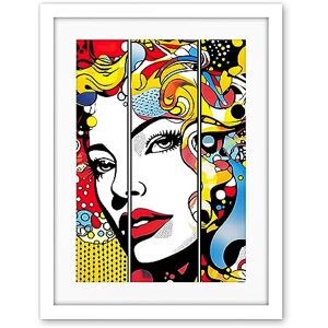Artery8 Teen Girl Comic Book Style Vibrant Patterns Abstract Triptych Portrait Bedroom Artwork Framed Wall Art Print 18X24 Inch Artery8 Teen Girl Comic Book Style Vibrant Patterns Abstract Triptych Portrait Bedroom Artwork Framed Wall Art Print 18X24 Inch