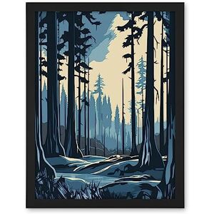 Artery8 Taiga Boreal Forest Winter Landscape Illustration Artwork Framed Wall Art Print 18X24 Inch Artery8 Taiga Boreal Forest Winter Landscape Illustration Artwork Framed Wall Art Print 18X24 Inch