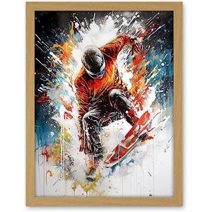 Artery8 Extreme Sports Snowboarding Paint Splat Portrait Artwork Framed Wall Art Print 18X24 Inch Artery8 Extreme Sports Snowboarding Paint Splat Portrait Artwork Framed Wall Art Print 18X24 Inch