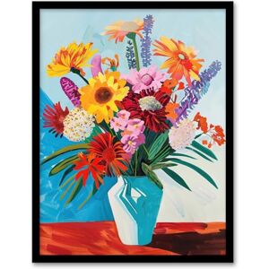 Artery8 Colourful Spring Flower Bouquet Vibrant Painting Living Room Artwork Framed Wall Art Print A4 Artery8 Colourful Spring Flower Bouquet Vibrant Painting Living Room Artwork Framed Wall Art Print A4
