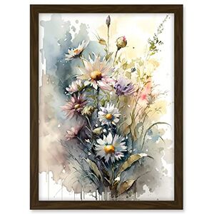 Artery8 Wild Flower Daisies in Bloom Modern Boho Watercolour Painting Artwork Framed A3 Wall Art Print Artery8 Wild Flower Daisies in Bloom Modern Boho Watercolour Painting Artwork Framed A3 Wall Art Print