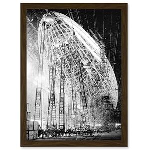 Artery8 - USS Macon Airship - Brown - A4 - Framed Wall Art Artery8 - USS Macon Airship - Brown - A4 - Framed Wall Art