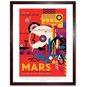 Wee Blue Coo NASA Space Travel Advert Mars Art Print Framed Poster Wall Decor 12x16 inch Wee Blue Coo NASA Space Travel Advert Mars Art Print Framed Poster Wall Decor 12x16 inch