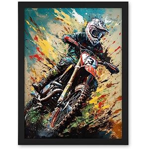 Artery8 Motocross Race Sport Driver Action Shot Painting Artwork Framed Wall Art Print 18X24 Inch Artery8 Motocross Race Sport Driver Action Shot Painting Artwork Framed Wall Art Print 18X24 Inch