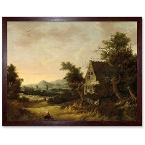 Artery8 Van Zwieten Hilly Landscape Cottage Peasant Painting Art Print Framed Poster Wall Decor 12x16 inch Artery8 Van Zwieten Hilly Landscape Cottage Peasant Painting Art Print Framed Poster Wall Decor 12x16 inch