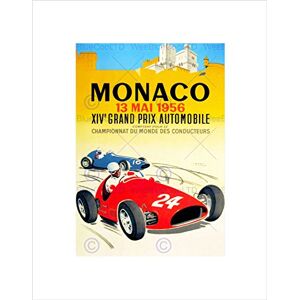 Wee Blue Coo VINTAGE ADVERT TRANSPORT GRAND PRIX MONACO 1956 FRAMED ART PRINT MOUNT B12X11569 Wee Blue Coo VINTAGE ADVERT TRANSPORT GRAND PRIX MONACO 1956 FRAMED ART PRINT MOUNT B12X11569