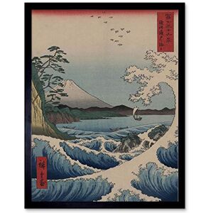 Wee Blue Coo Utagawa Hiroshige Japanese Sea Off Satta Old Painting Art Print Framed Poster Wall Decor 12x16 inch Wee Blue Coo Utagawa Hiroshige Japanese Sea Off Satta Old Painting Art Print Framed Poster Wall Decor 12x16 inch