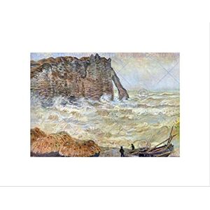 Wee Blue Coo Claude Monet Stormy Sea La Porte D'aval Old Master Wall Art Print Wee Blue Coo Claude Monet Stormy Sea La Porte D'aval Old Master Wall Art Print