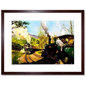 Wee Blue Coo Vintage Steam Train Ffestiniog Railway Wales Picture Framed Wall Art Print Wee Blue Coo Vintage Steam Train Ffestiniog Railway Wales Picture Framed Wall Art Print