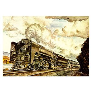 Wee Blue Coo Transport Vintage Painting Train Engine Locomotive Steam Wall Art Print Wee Blue Coo Transport Vintage Painting Train Engine Locomotive Steam Wall Art Print