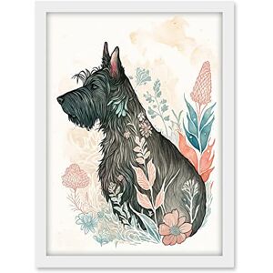 Artery8 Scottish Terrier Dog in Flower Field Bright Modern Multicoloured Watercolour Illustration Artwork Framed A3 Wall Art Print Artery8 Scottish Terrier Dog in Flower Field Bright Modern Multicoloured Watercolour Illustration Artwork Framed A3 Wall Art Print