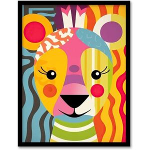 Artery8 Cute Zoo Animal Colourful Graphic Artwork Geometric Patterns And Shapes Kids Bedroom Painting Artwork Framed Wall Art Print A4 Artery8 Cute Zoo Animal Colourful Graphic Artwork Geometric Patterns And Shapes Kids Bedroom Painting Artwork Framed Wall Art Print A4