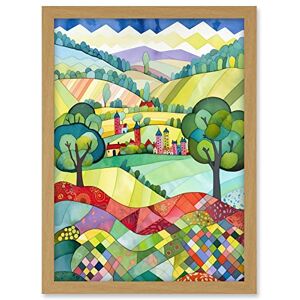 Artery8 English Countryside Rural Landscape Folk Art Watercolour Painting Artwork Framed A3 Wall Art Print Artery8 English Countryside Rural Landscape Folk Art Watercolour Painting Artwork Framed A3 Wall Art Print