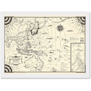 Artery8 Map Ernest Dudley Chase 1944 Pacific Victory Japan World War 2 WWII Artwork Framed Wall Art Print A4 Artery8 Map Ernest Dudley Chase 1944 Pacific Victory Japan World War 2 WWII Artwork Framed Wall Art Print A4