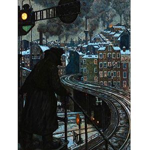 Wee Blue Coo Painting Cityscape Allegory Baluschek Working Class City Art Print Poster Wall Decor 12X16 Inch Wee Blue Coo Painting Cityscape Allegory Baluschek Working Class City Art Print Poster Wall Decor 12X16 Inch