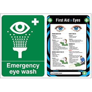 VSafety V Safety Poster Combo Emergency Eye Wash/First Aid Eyes A2-594x420-Polypropylene Safety Sign VSafety V Safety Poster Combo Emergency Eye Wash/First Aid Eyes A2-594x420-Polypropylene Safety Sign