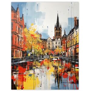 Artery8 Glasgow Cityscape Vibrant Oil Painting Red Yellow Autumn In Scotland Large Wall Art Poster Print Thick Paper 18X24 Inch Artery8 Glasgow Cityscape Vibrant Oil Painting Red Yellow Autumn In Scotland Large Wall Art Poster Print Thick Paper 18X24 Inch