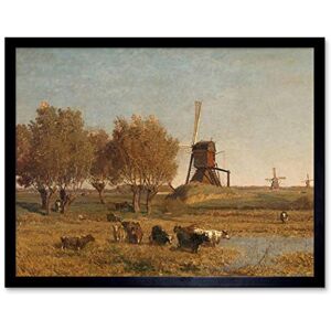 Artery8 Gabriel Windmills Near Abcoude Farm Painting Art Print Framed Poster Wall Decor 12x16 inch Artery8 Gabriel Windmills Near Abcoude Farm Painting Art Print Framed Poster Wall Decor 12x16 inch