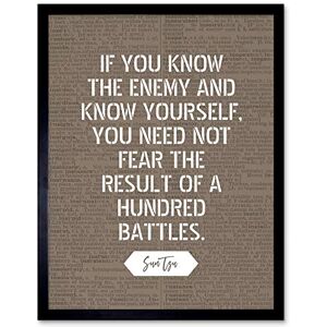 Artery8 Dictionary Inspiring Quote Sun Tzu Know Yourself Need Not Fear Result Art Print Framed Poster Wall Decor 12x16 inch Artery8 Dictionary Inspiring Quote Sun Tzu Know Yourself Need Not Fear Result Art Print Framed Poster Wall Decor 12x16 inch