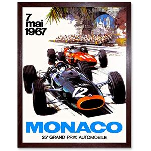 Wee Blue Coo Vintage Transport Monaco 25 Grand Prix Automobile 1967 Race Art Print Framed Poster Wall Decor 12X16 Inch Wee Blue Coo Vintage Transport Monaco 25 Grand Prix Automobile 1967 Race Art Print Framed Poster Wall Decor 12X16 Inch