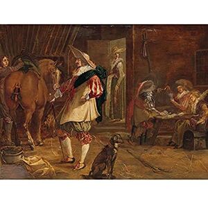 Artery8 Jansen A Guard House Horse Dog Painting Art Print Canvas Premium Wall Decor Poster Mural Artery8 Jansen A Guard House Horse Dog Painting Art Print Canvas Premium Wall Decor Poster Mural