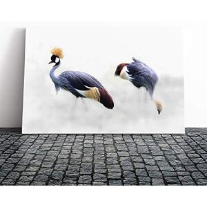 Big Box Art Grey Crowned Cranes Bird Canvas Print Gallery Wrapped 30mm Frame Wall Art 24x16 inches Ready to Hang Modern Animals Picture Living Room Bedroom Lounge Office Big Box Art Grey Crowned Cranes Bird Canvas Print Gallery Wrapped 30mm Frame Wall Art 24x16 inches Ready to Hang Modern Animals Picture Living Room Bedroom Lounge Office