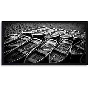 Wee Blue Coo Rowing Boats Moored Long Panel Framed Wall Art Print Wee Blue Coo Rowing Boats Moored Long Panel Framed Wall Art Print